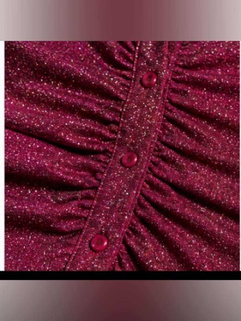 Good American Pink Sparkle Metallic Ruched Mini Dress Long Sleeve Sz 2 NWT - Picture 11 of 11